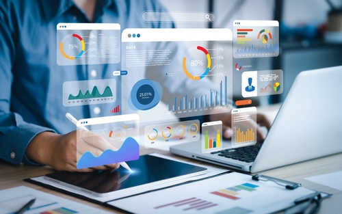 AI & Accounts Receivable. Image showing how AI would improve data analysis an reporting